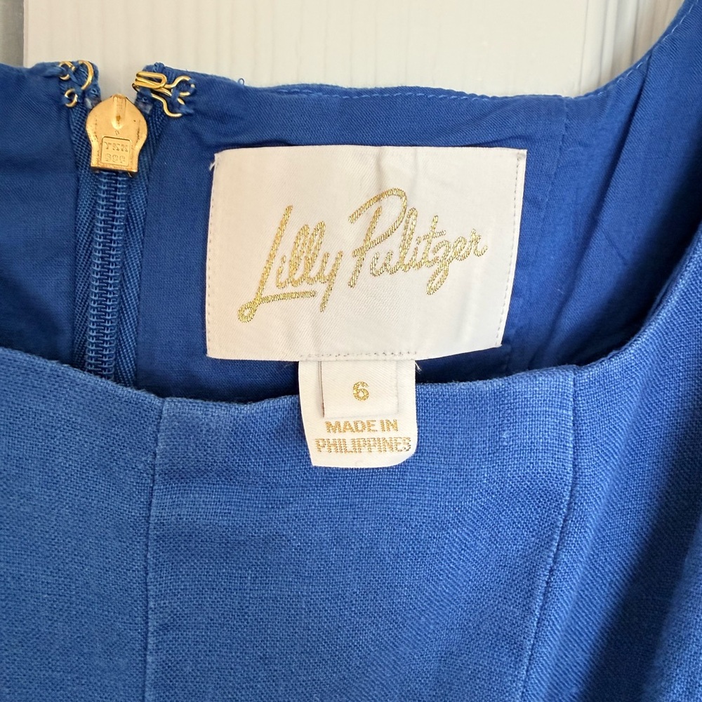 💕EUC Lilly Pulitzer Vibrant Calina Blue Midi Dress - Picture 4 of 9